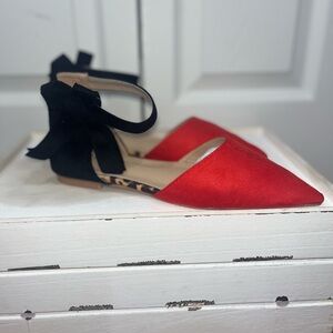 Elegant Red and Black Women's Flats